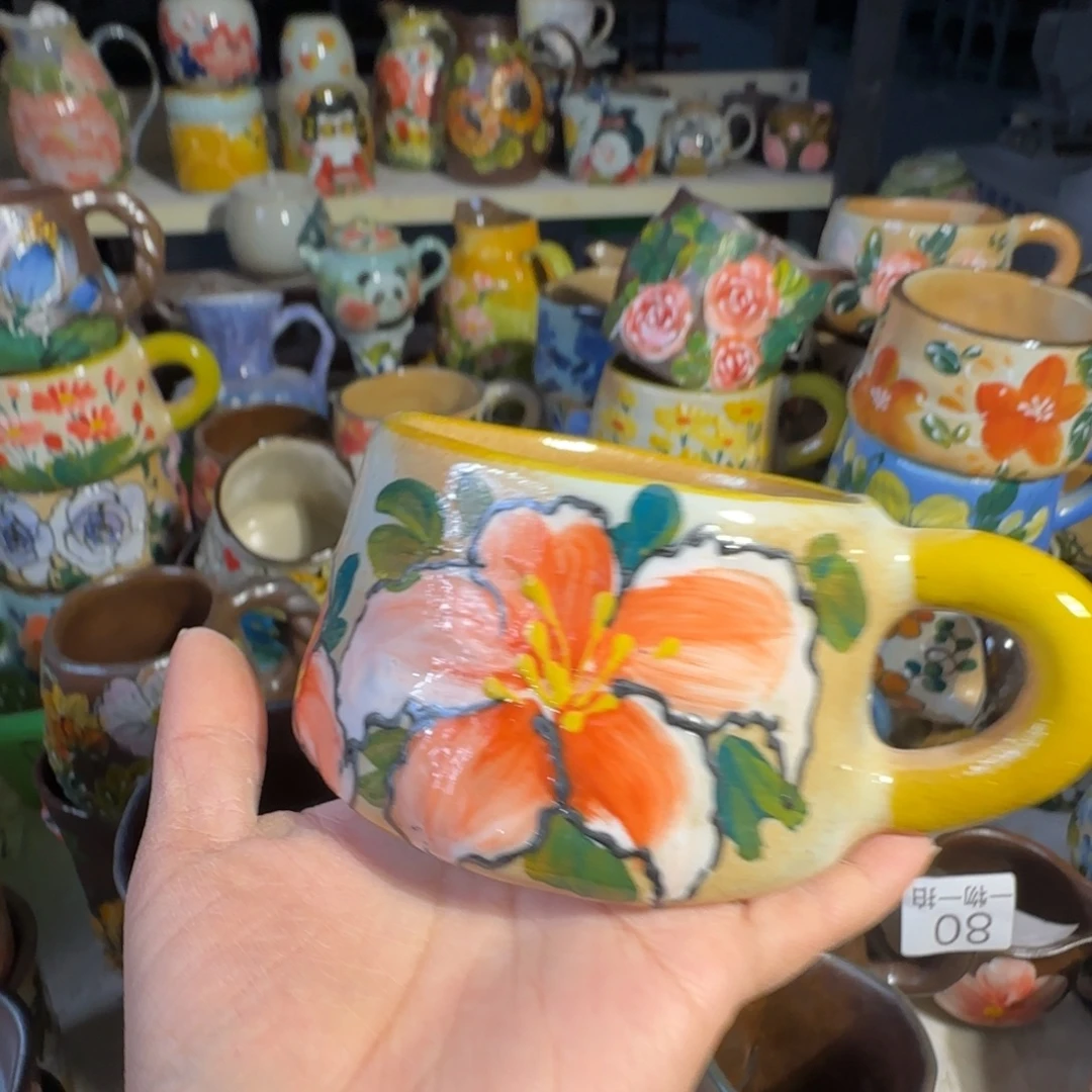 景德镇手工陶瓷釉下彩紫砂微瑕84