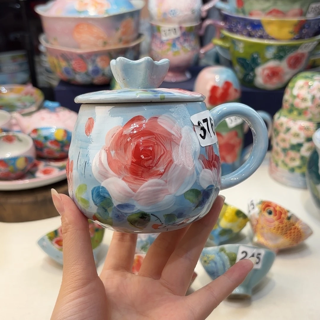 瓷片景德镇手绘高温釉下彩陶瓷茶具