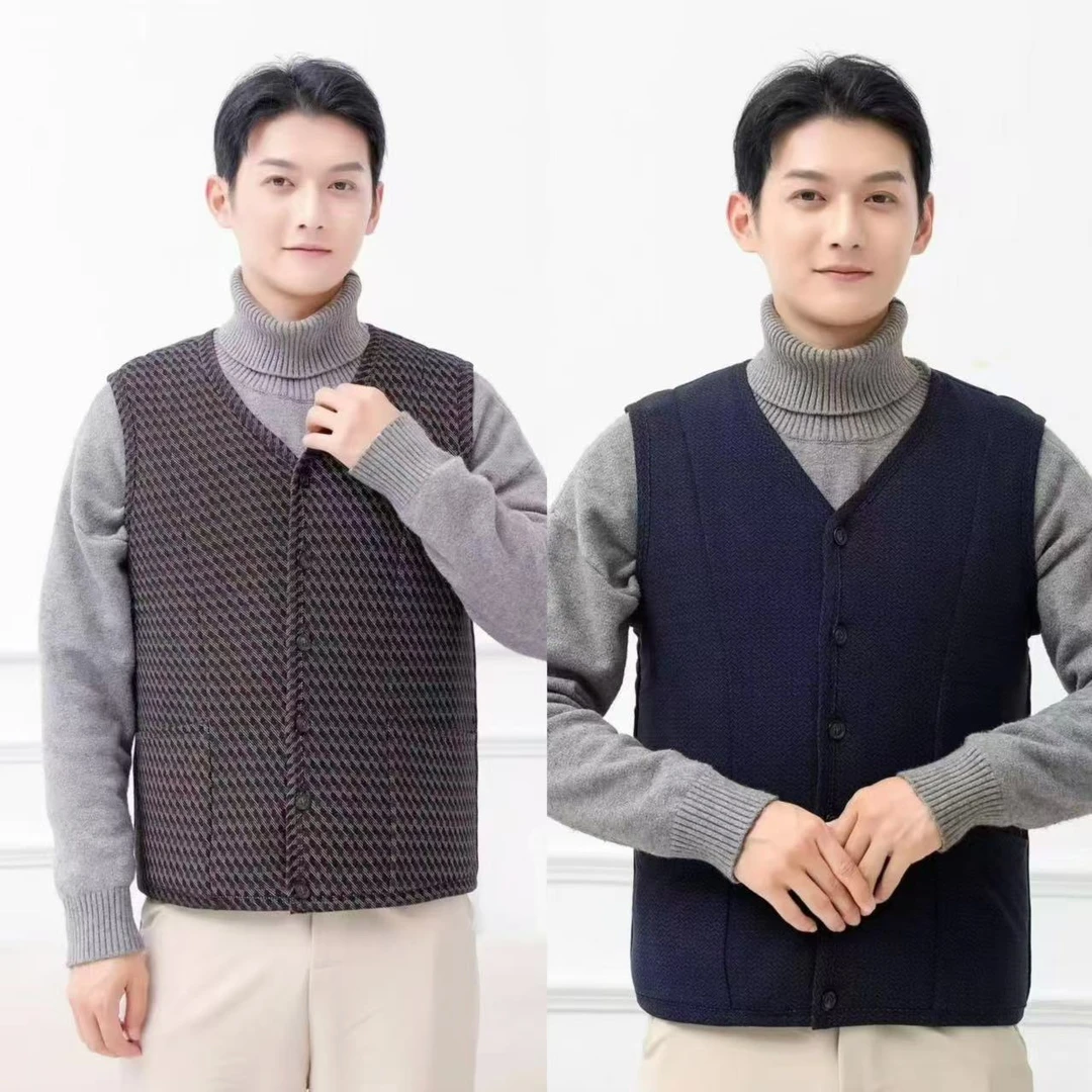 7615-男士匋老大（颜色任意）蚕丝保暖马夹