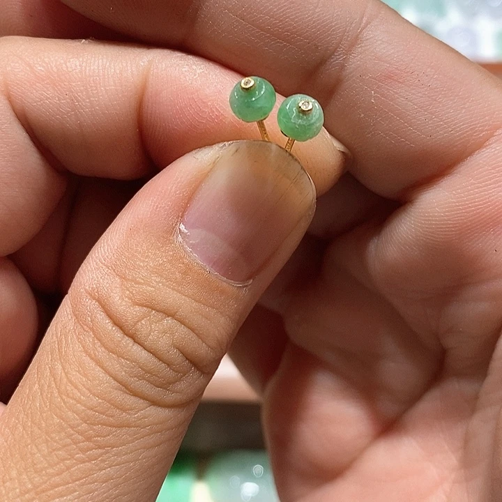 翡翠银S925镶嵌耳饰1号