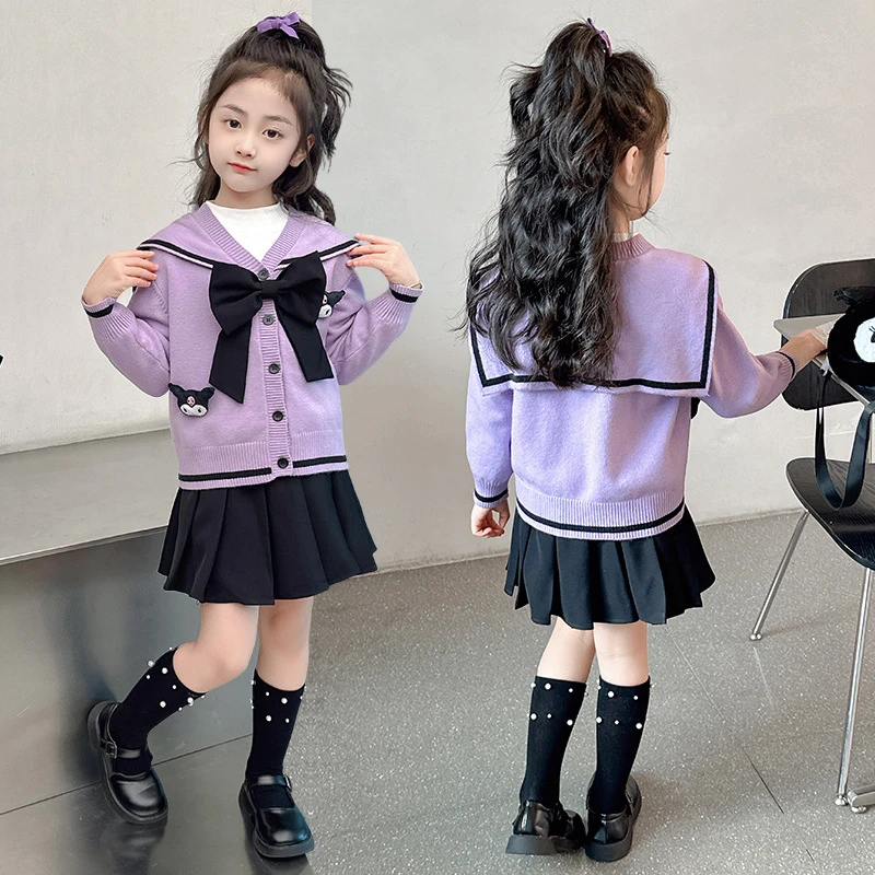 学院风女童套装jk制服2025洋气新款3儿童6岁百褶裙衣服库洛米裙子