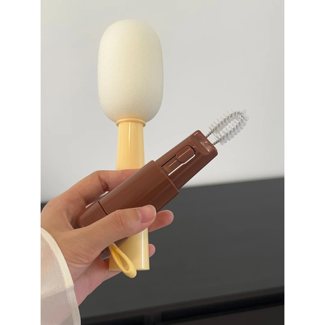 陆陆.麦克风造型杯刷洗杯子神器水杯清洗多功能三合一保温杯长柄