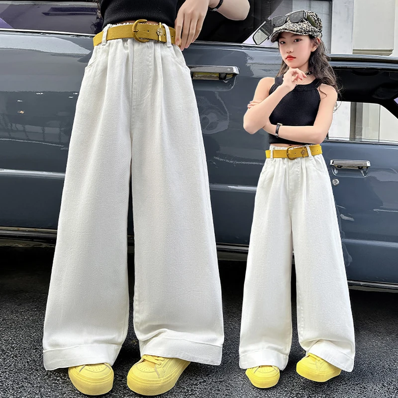 女童裤子春秋款2025新款爆款阔腿裤大童女装12-15岁洋气款6休闲裤
