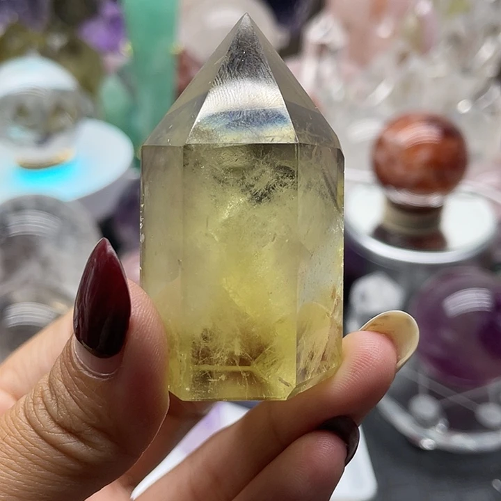 巧***巧未镶嵌珠宝半成品水晶17黄水晶柱