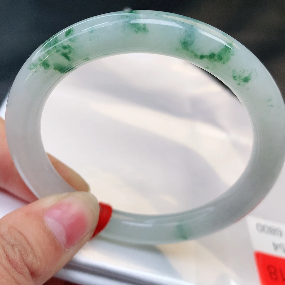 未镶嵌手镯翡翠A货翡翠老坑飘花圆条229号