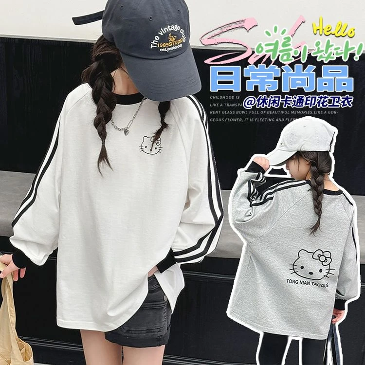 T恤春秋印花女童中大童