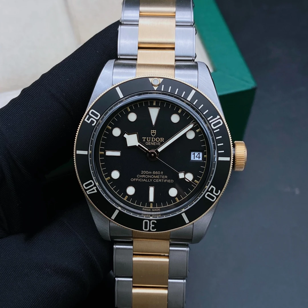 99新 TUDOR/帝舵 碧湾系列/间18k金/男士机械表/表径41