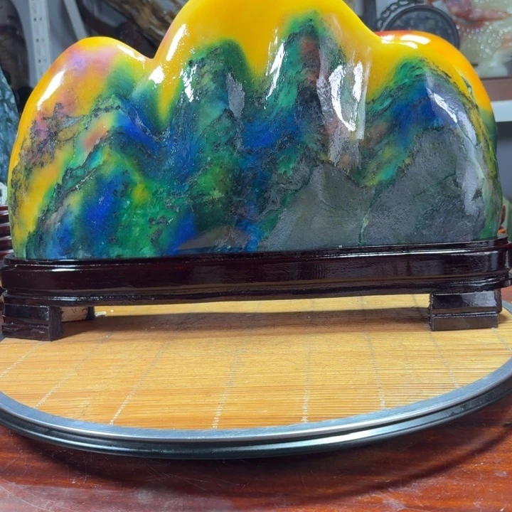 石材家居装饰摆件七彩石