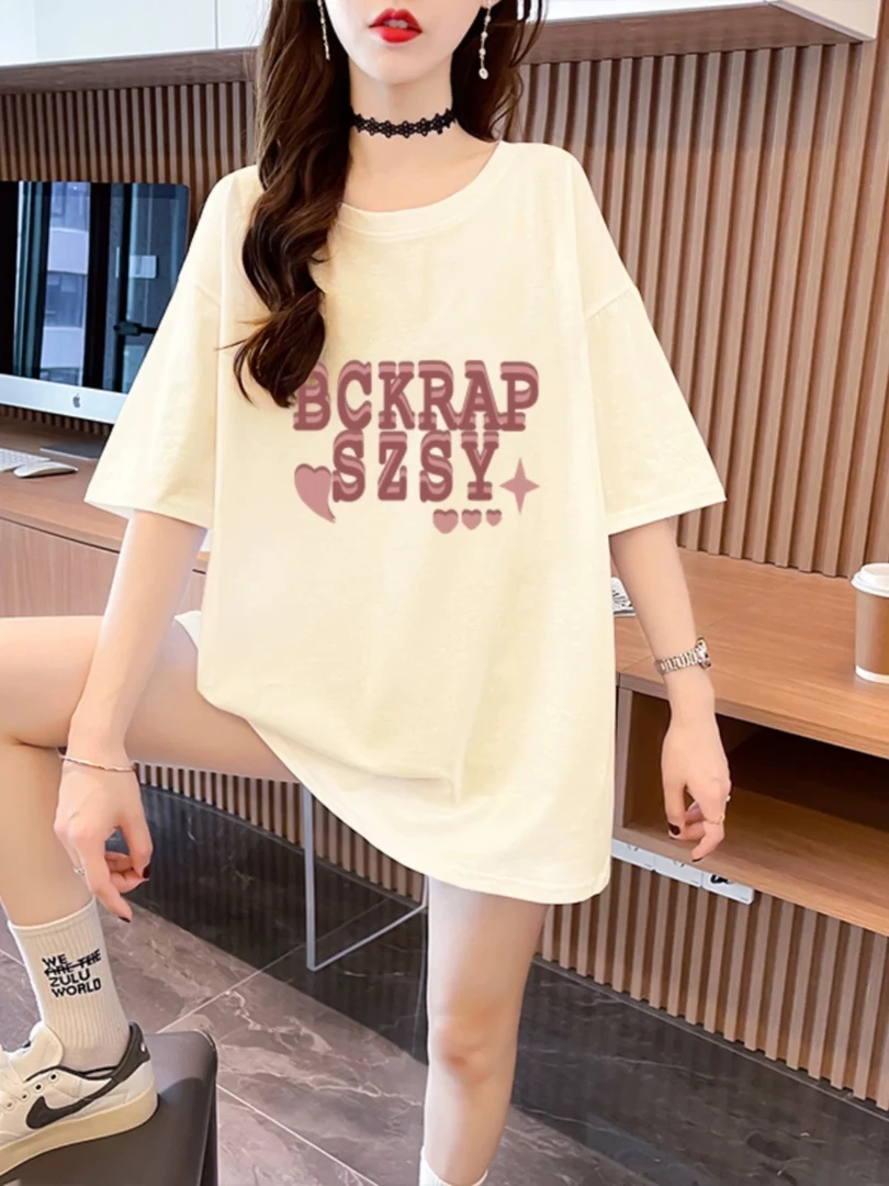 运动T恤宽松印花显瘦圆领上衣夏季韩版设计感常规ins女休闲半袖