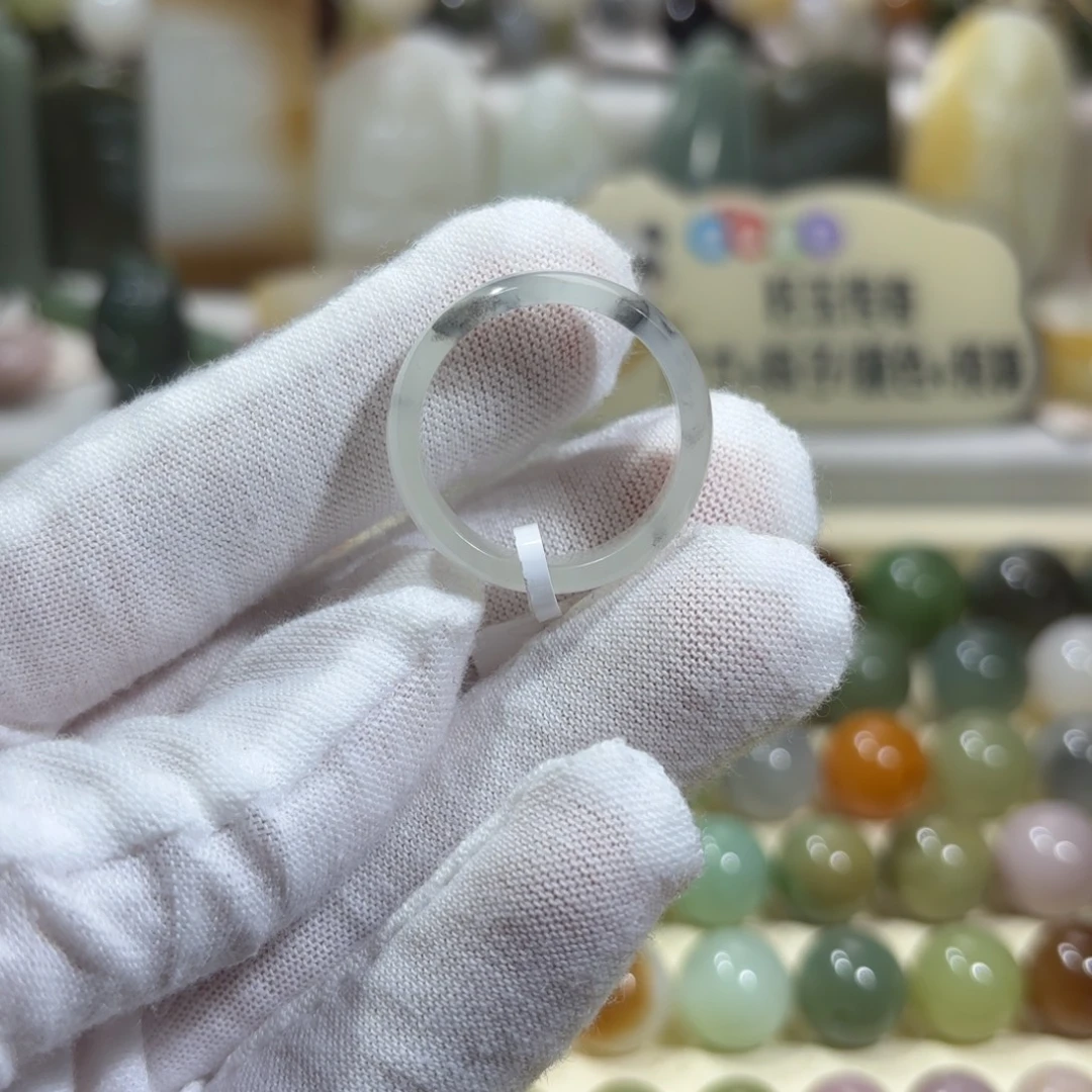 和田玉未镶嵌珠宝半成品青花戒圈