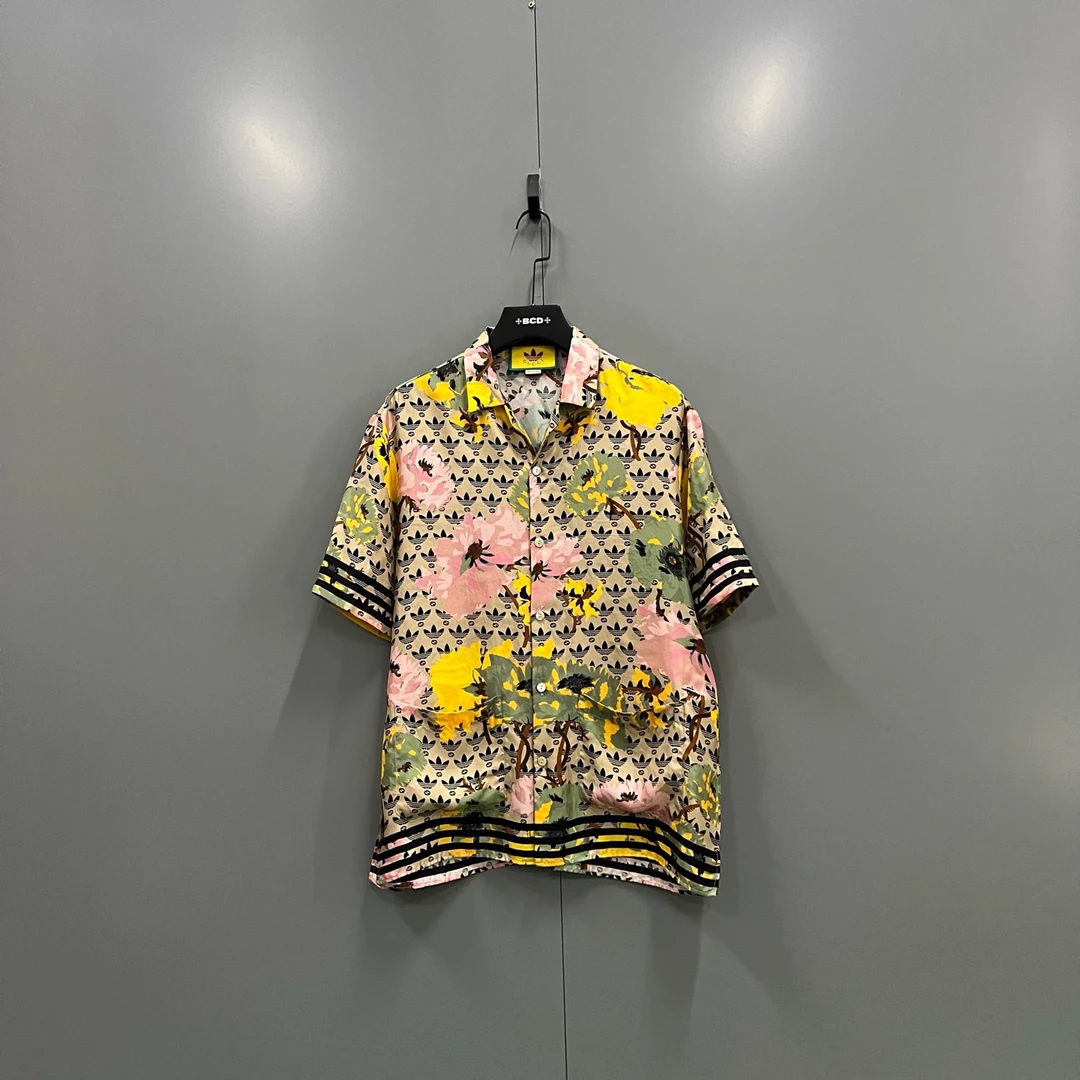 95新 GUCCI/古驰 （ll）花卉满印短袖衬衫 46码/98新015598