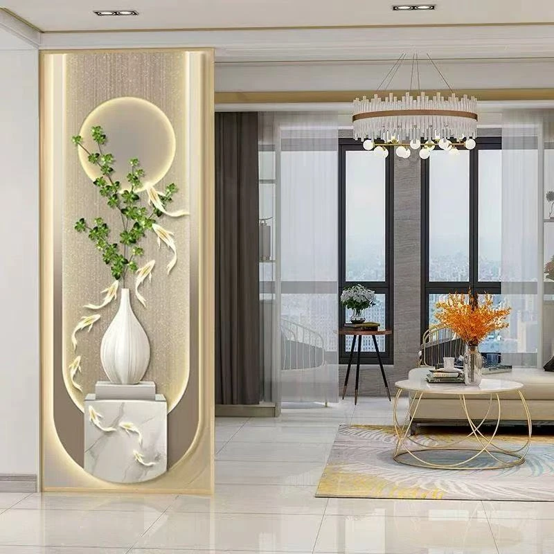 简约艺术用于客厅玻璃隔断卧室入户玄关阳台家用半墙隔断玻璃屏风