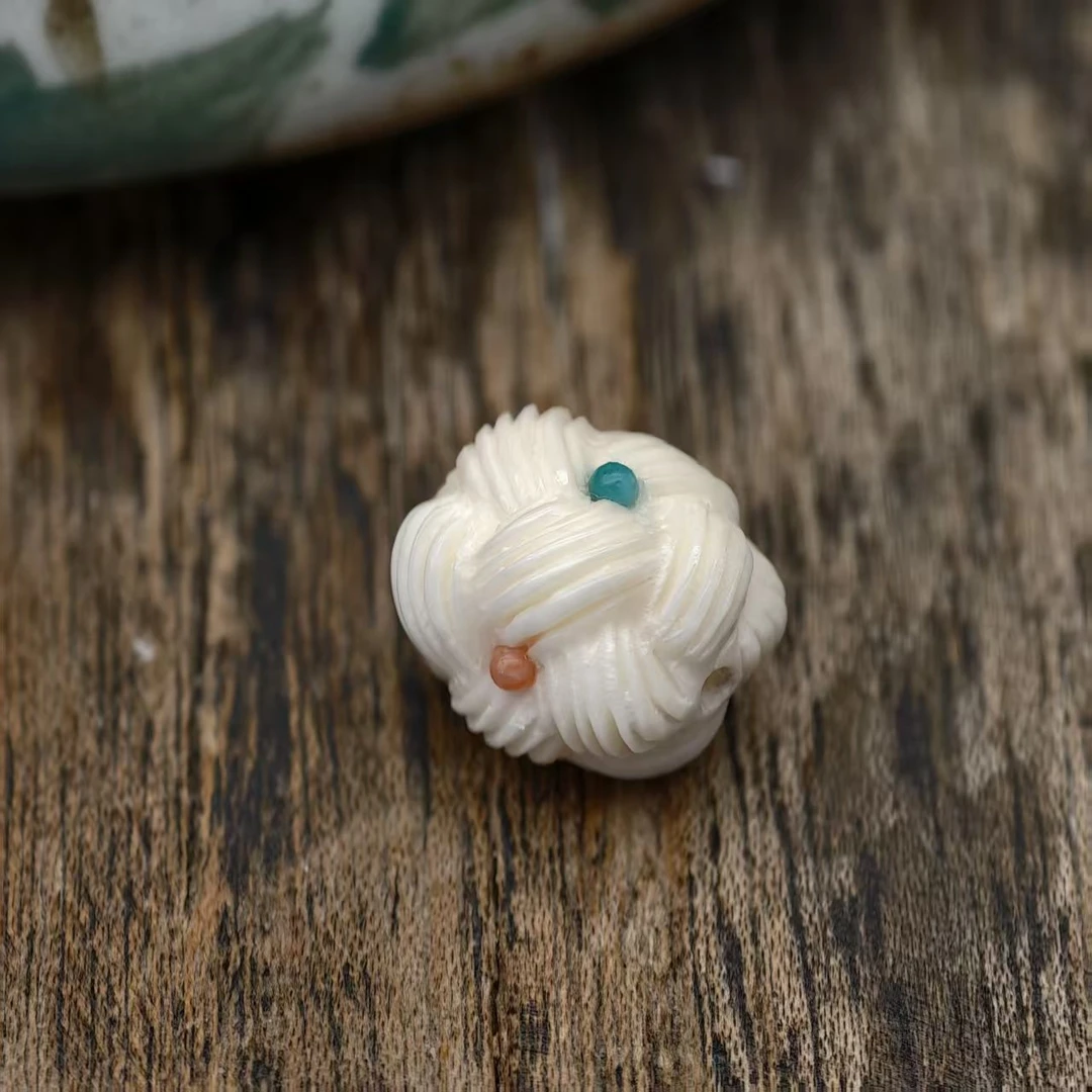S955【毛线球】精品猛犸象牙10.2*9.8左右文玩顶珠腰珠配珠简约配饰