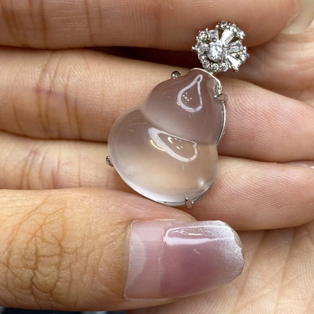 颈饰银S925镶嵌石英质玉