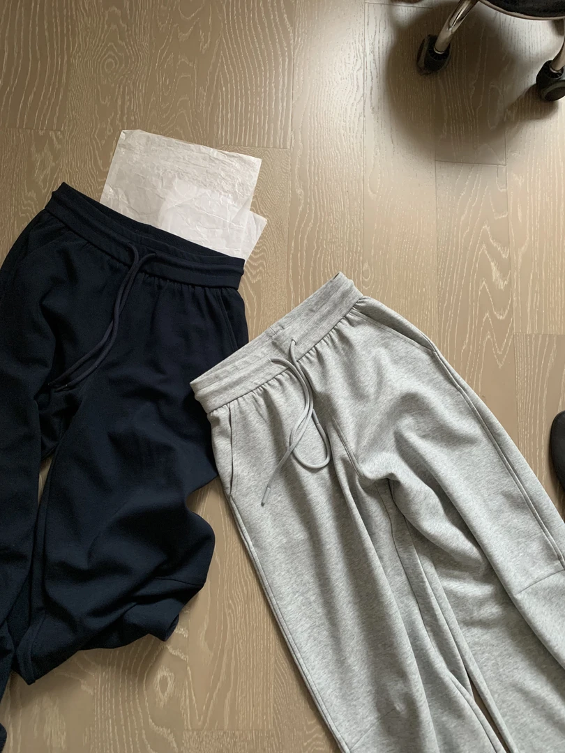 【朴大艺】低调光芒 百搭单品休闲慵懒九分卫裤显瘦褶皱设计感宽松