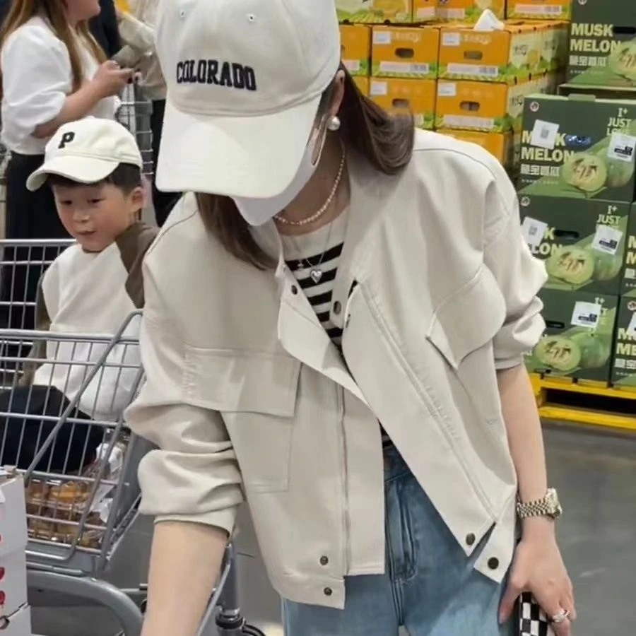 现货 新款 休闲小皮衣 外套女 宽松显瘦机车时尚短款洋气百搭