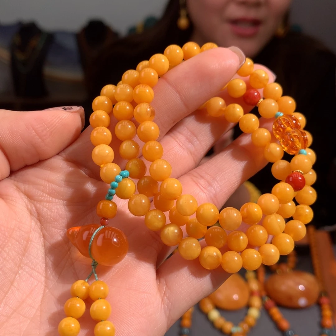 蜜蜡手串未镶嵌天然