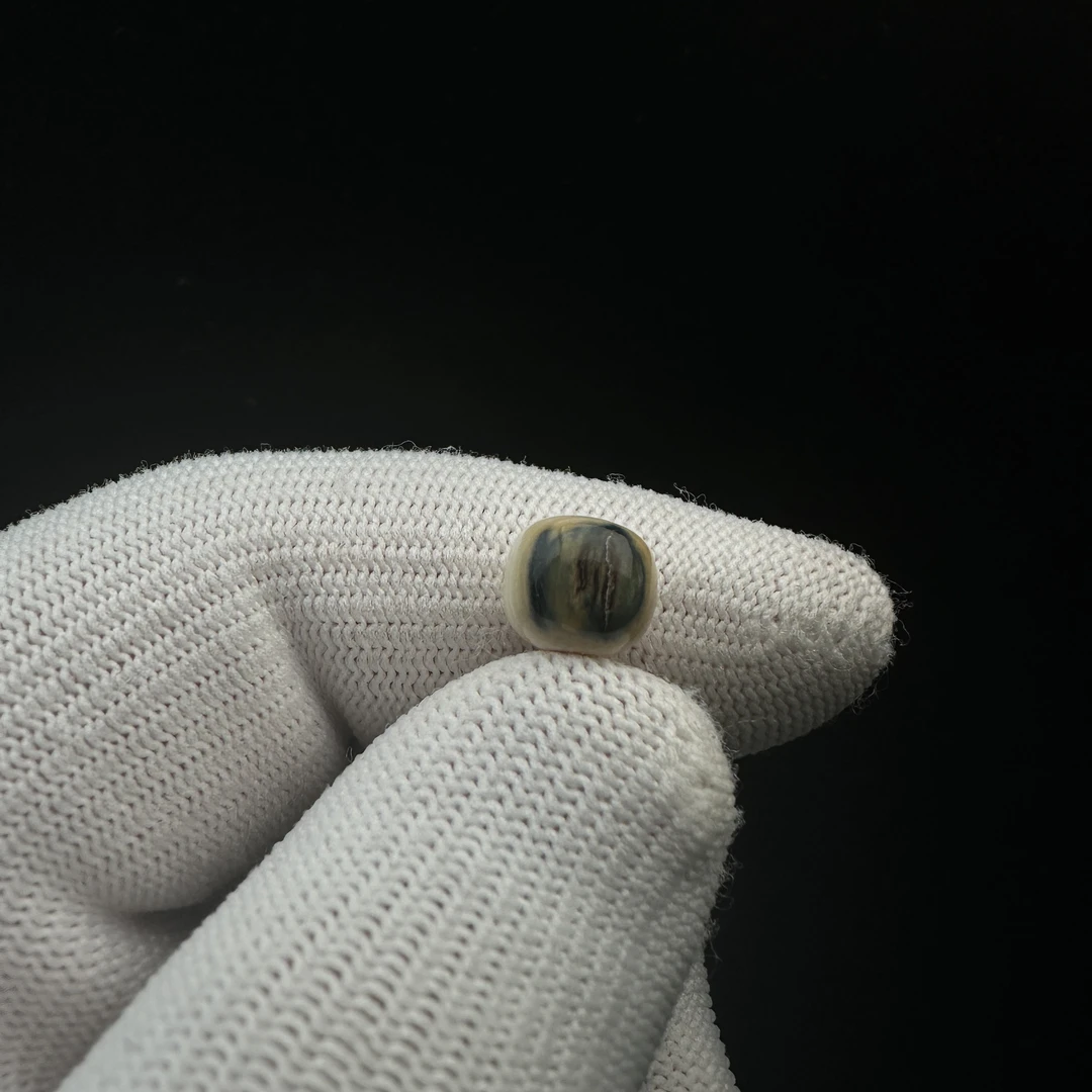 D8757天然猛犸牙 蓝眼睛桶珠9*8mm支持鉴定 假一罚四