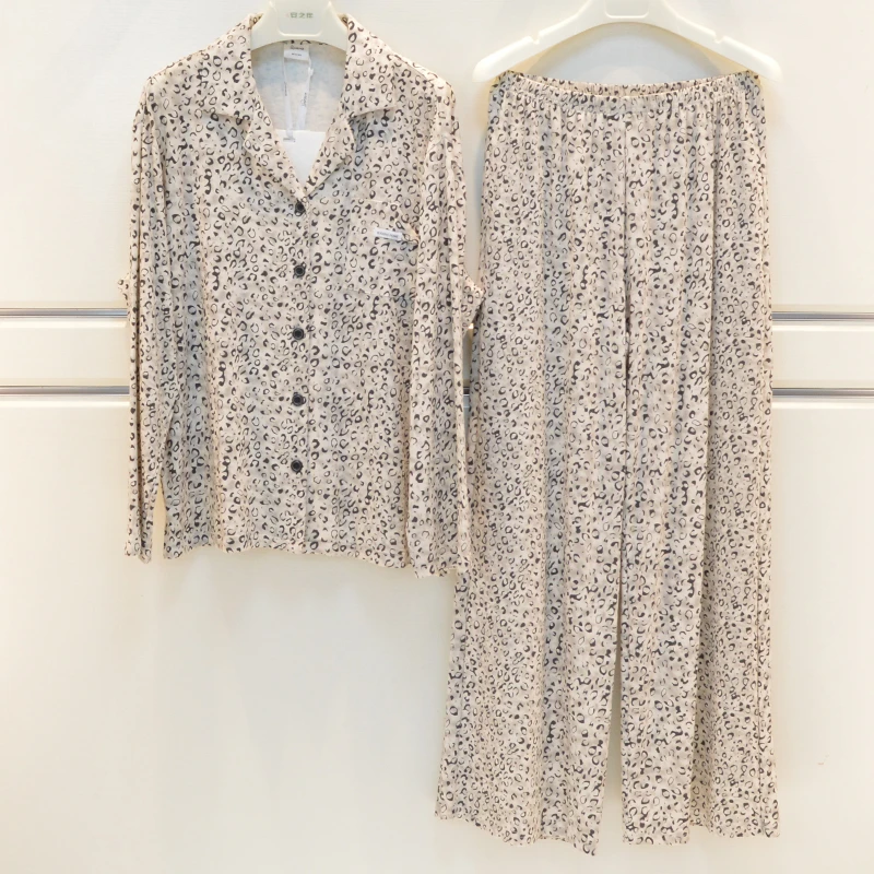 伊姿娇娜睡衣秋季女士天竹兰棉家居服YA31637