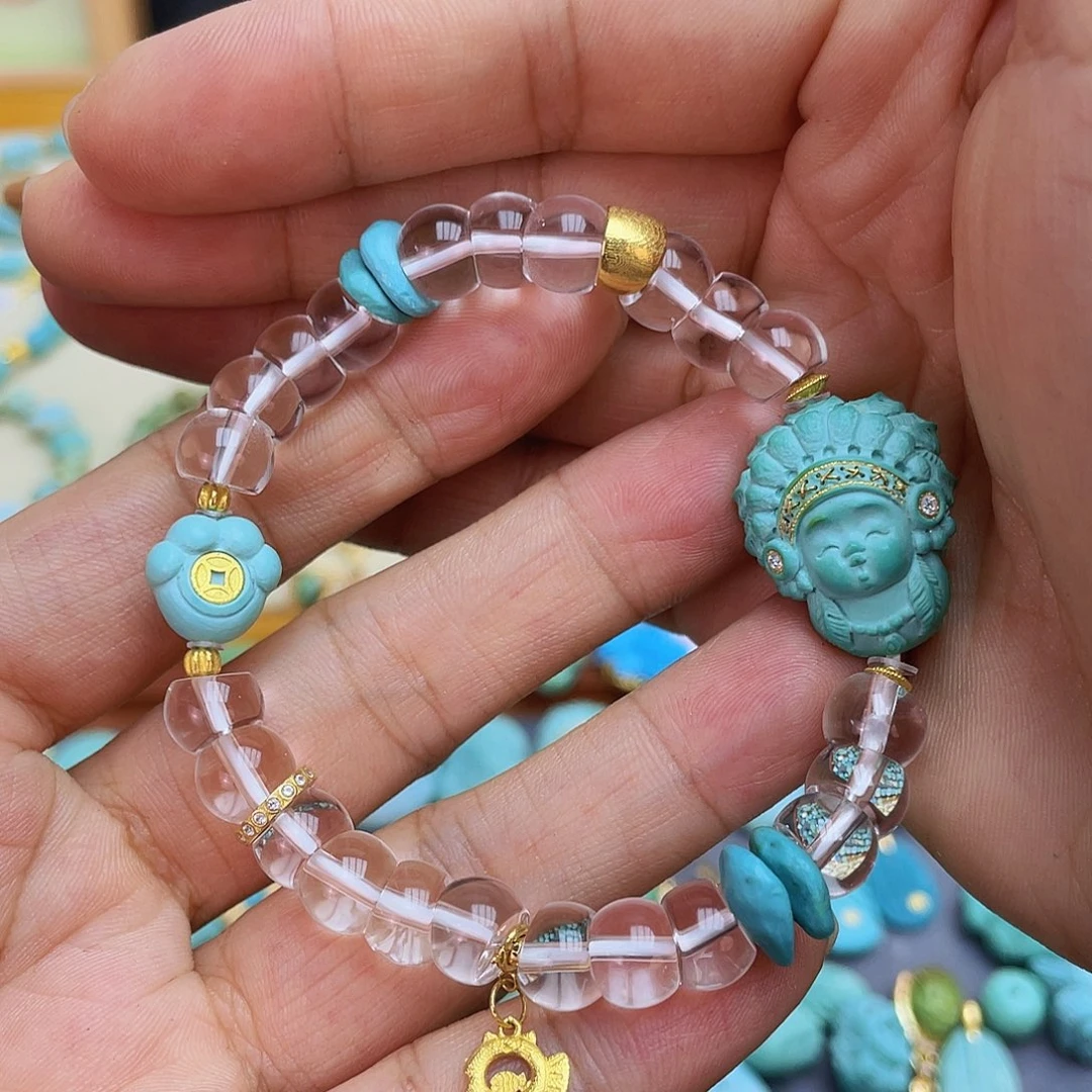 18K金镶嵌绿松石手链