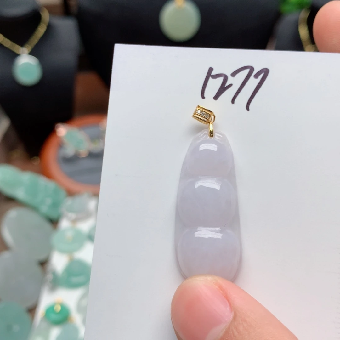 翡翠颈饰银S925镀金镶嵌吊坠