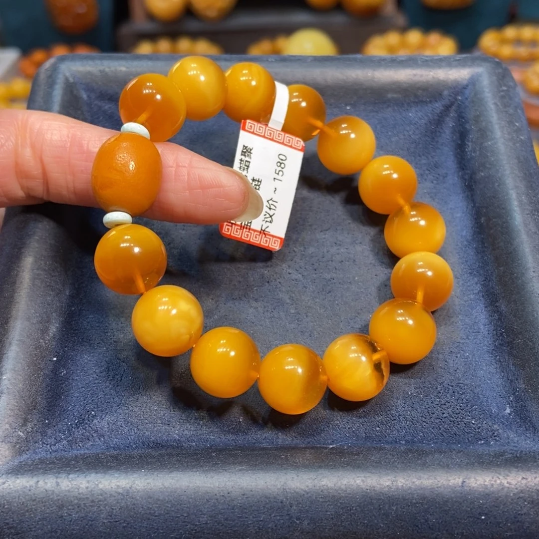 琥珀未镶嵌手链蜜蜡
