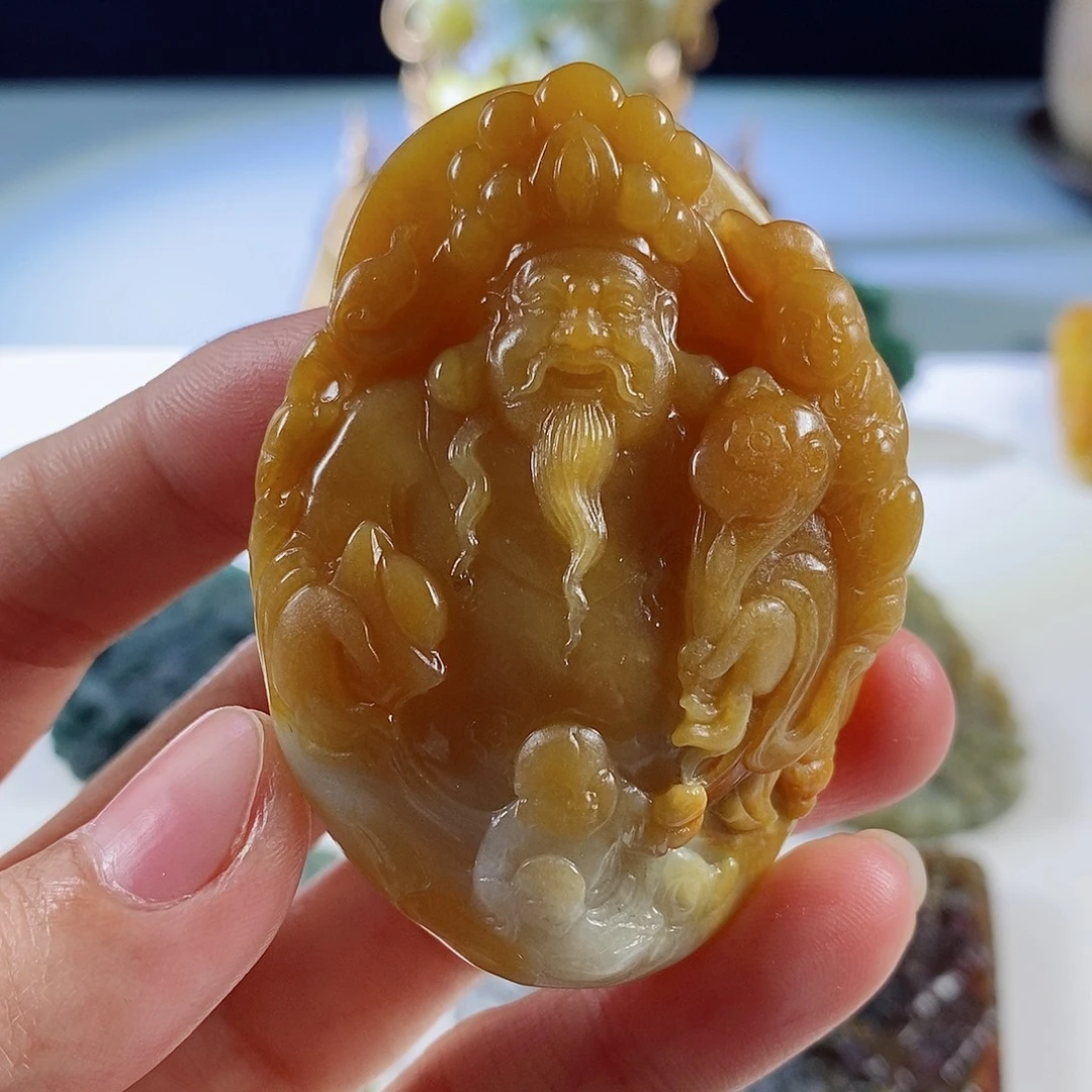 定制翡翠未镶嵌天然a货翡翠文财神