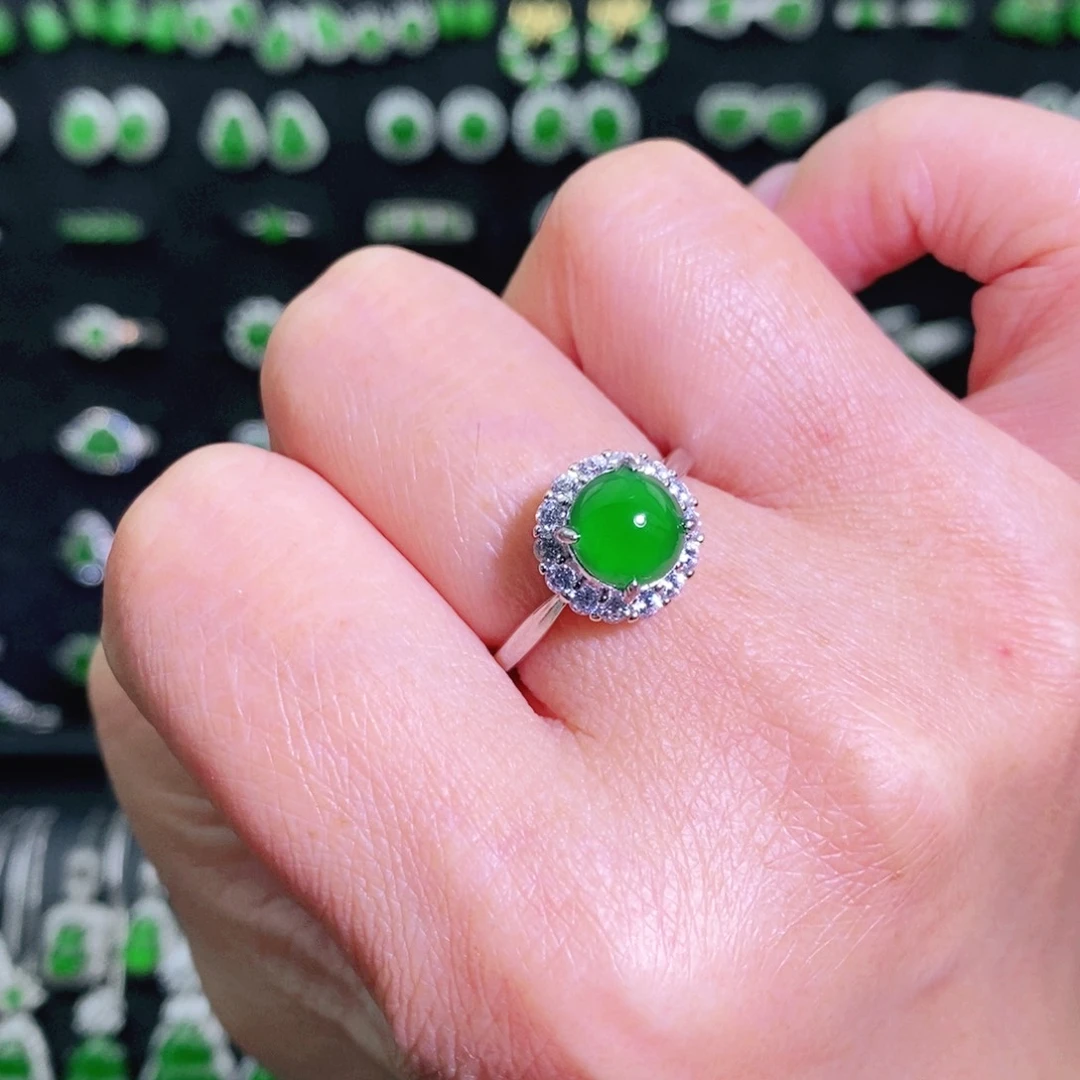 翡翠银S925镶嵌戒指多样性