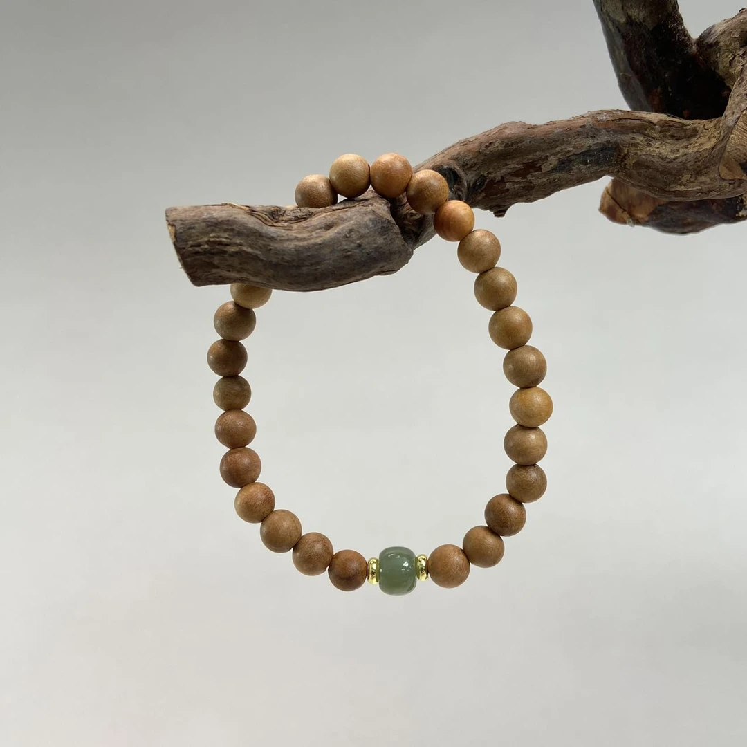 野生老桃木手串8MM桶珠  0031