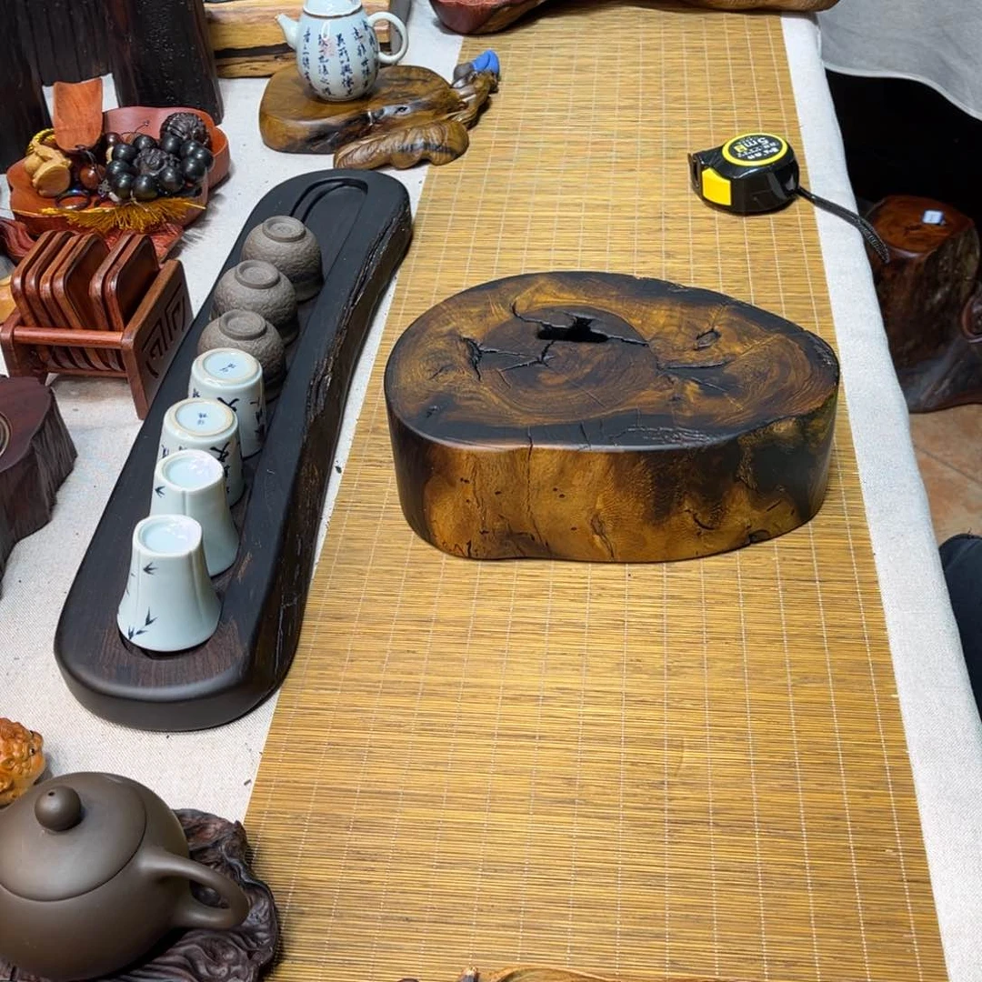 缅甸鸡翅木随形厚底座