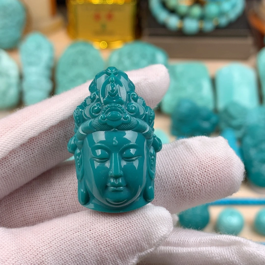 绿松石未镶嵌观音首