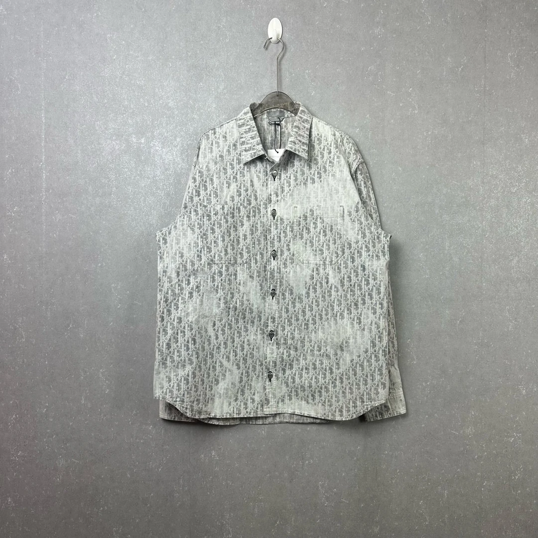 99新 DIOR/迪奥 做旧宽松长袖牛仔衬衫 41码002440