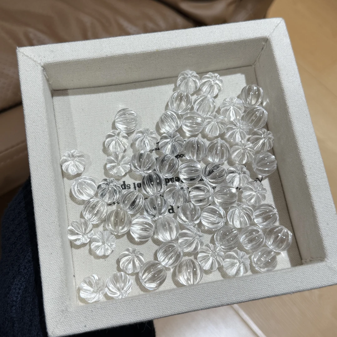 晶挖挖天然南瓜珠白水晶配件diy(0206)多样性发其一