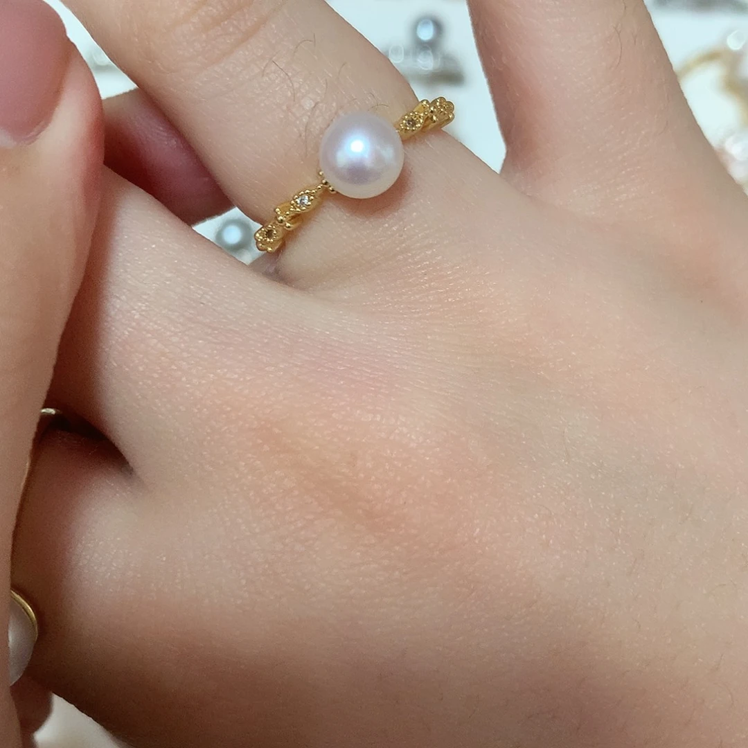 淡水珍珠戒指合金