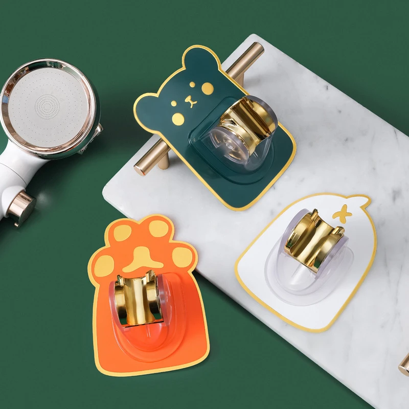 免打孔可调节儿童适用浴室花洒喷头挂座中式风格ABS材质多色可选