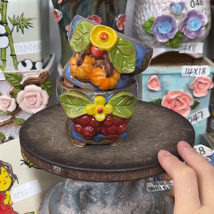 紫砂花盆粗陶材质多肉花盆