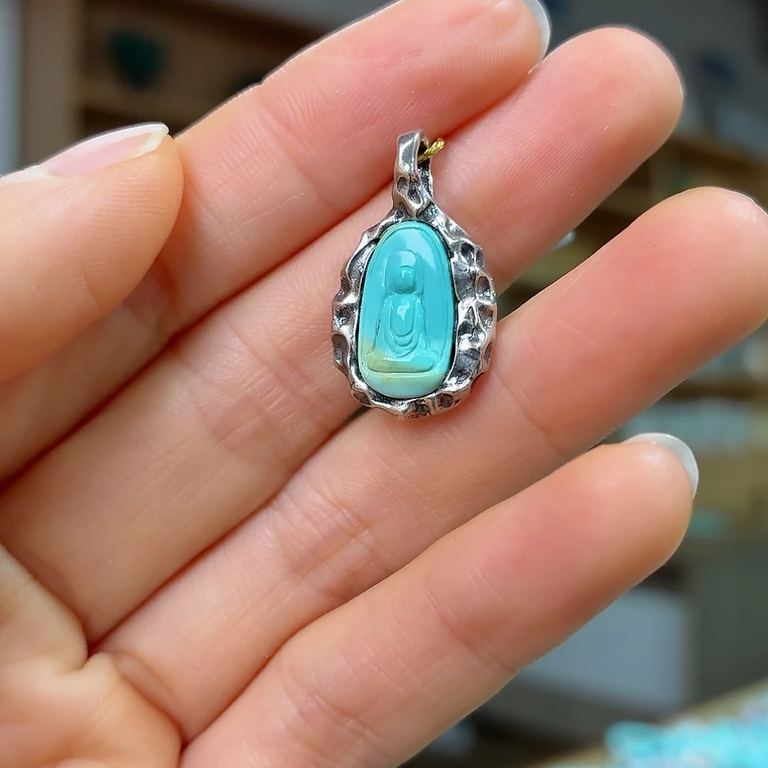 银S925镶嵌绿松石珠宝奇石