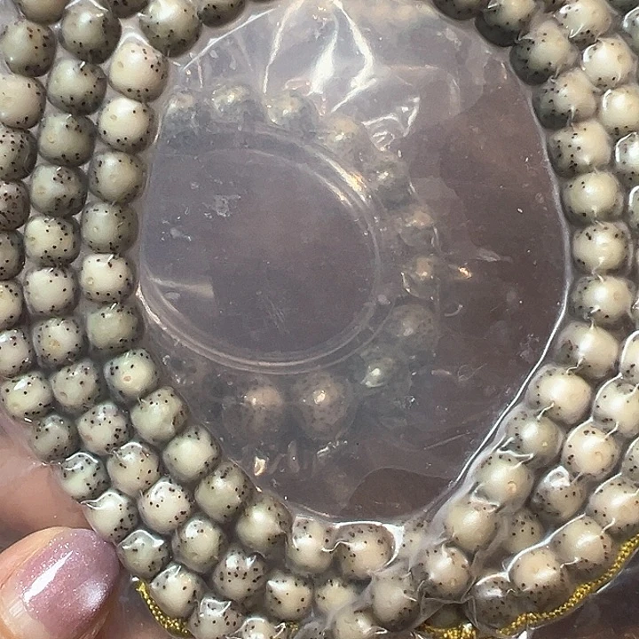 手串星月菩提原生态石玉料冰糖6/7带月