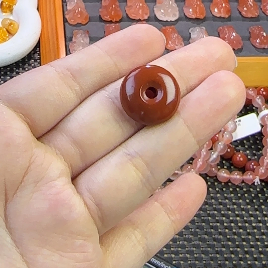未镶嵌南红玛瑙珠宝半成品满色肉平安扣