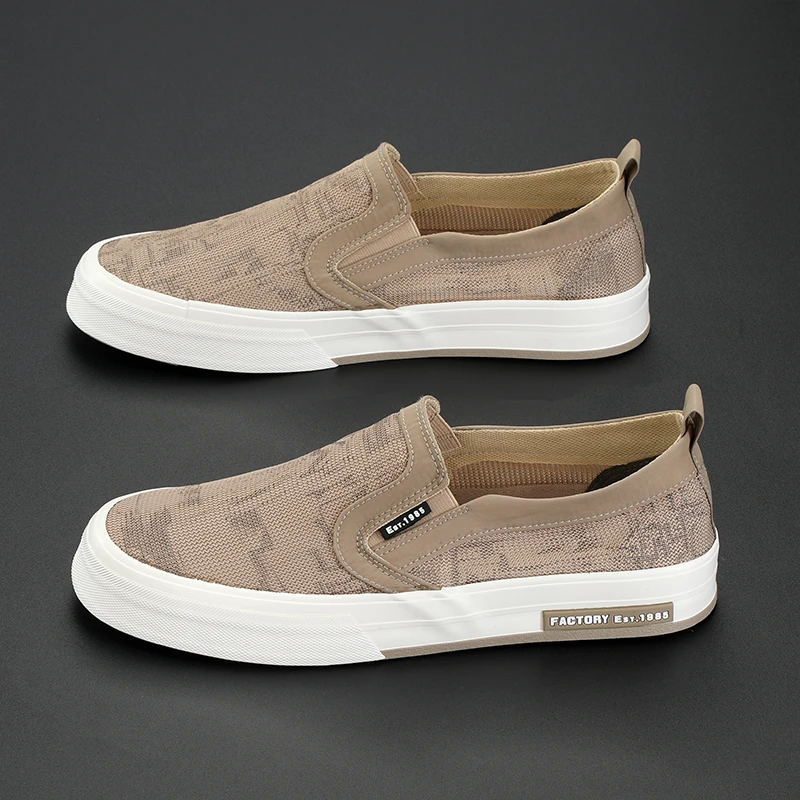 2025新款夏季低帮透气帆布鞋男潮流时尚百搭薄款舒适开车休闲板鞋