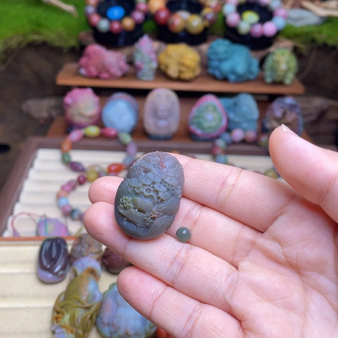 *****玛瑙/玉髓未镶嵌珠宝半成品盐源玛瑙福利清漏山水