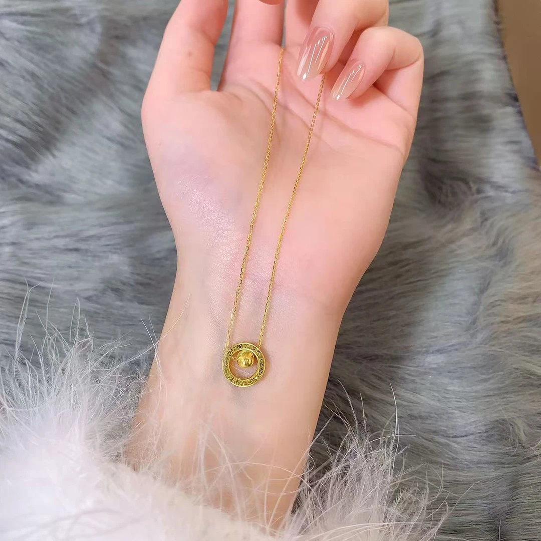 【伟新源】足金999 5G工艺  猫眼圆环套链3.77克