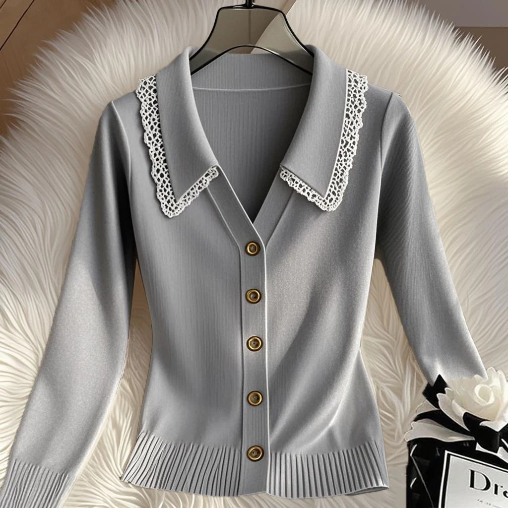 2025秋季新款慵懒设计感洋气时尚气质小众长袖上衣显瘦毛针织衫女