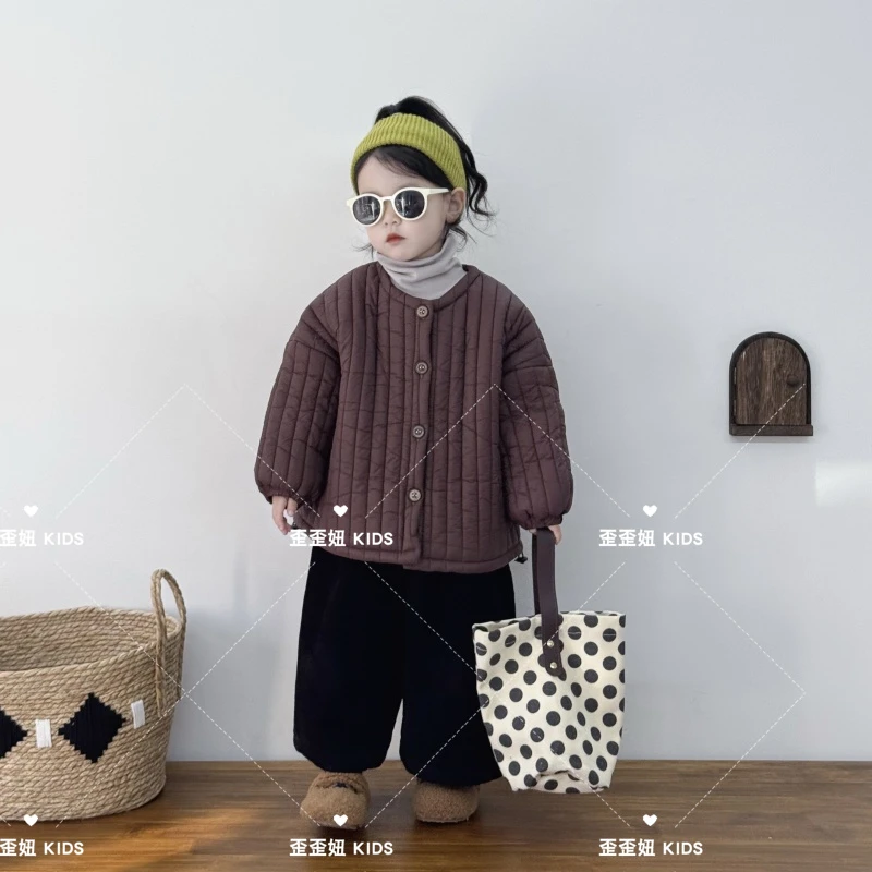 【歪歪妞童装】8810儿童洋气时髦加厚蚕丝棉棉服女童绗棉棉袄