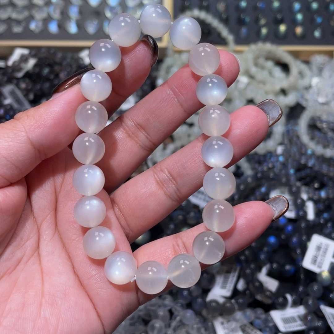 月光石手链未镶嵌素**王蓝月光手链10mm