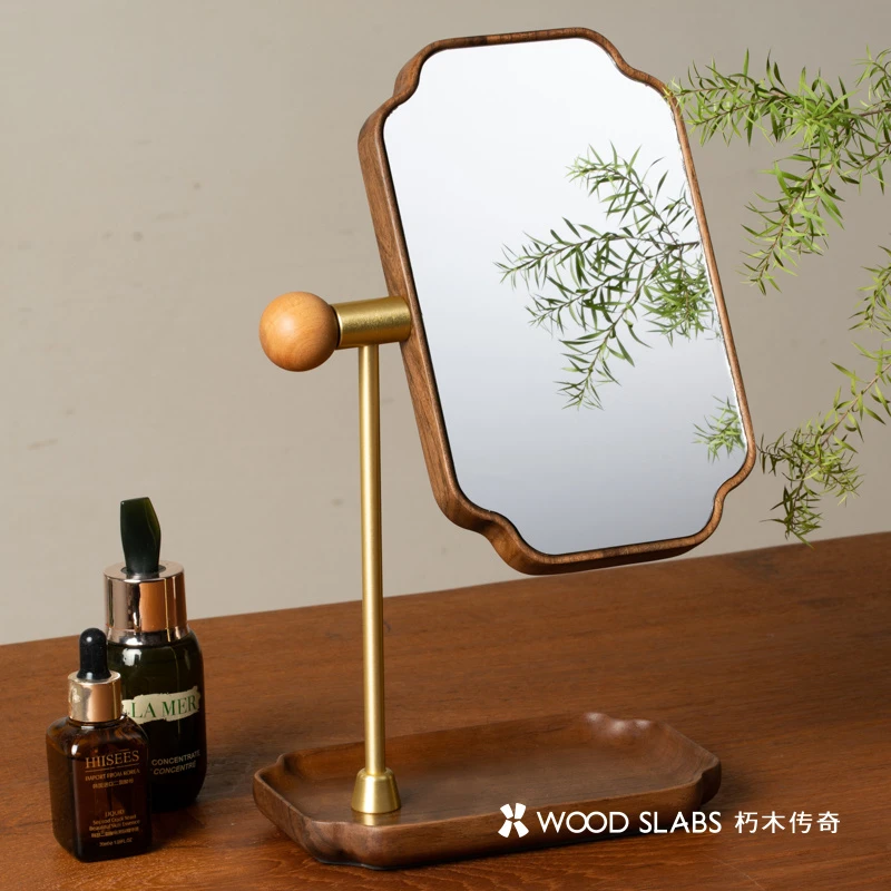 高清梳妆镜桌面旋转化妆镜简约梳妆台
