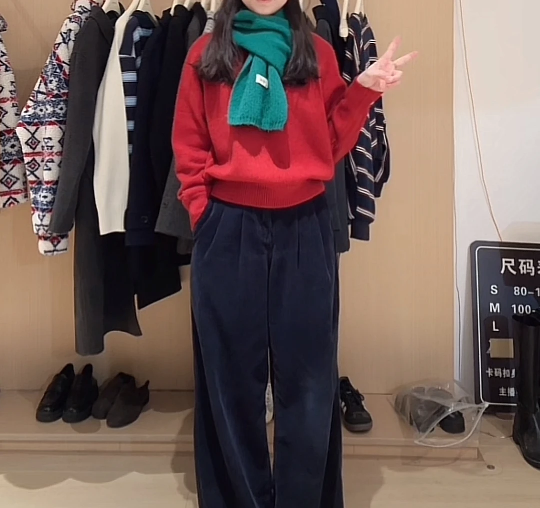 丁丁～egg毛衣～浅色系套头圆领宽松针织衫毛衣