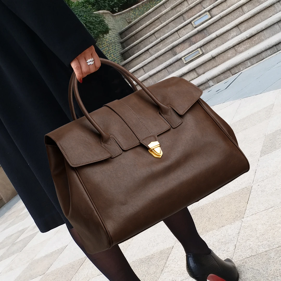 CCAMO高级感大包包女大容量2025新款流行百搭包包女款真皮手提包