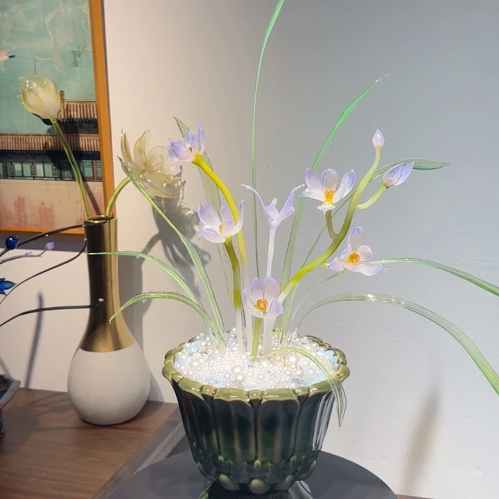 琉璃手工艺品仙华手工琉璃花