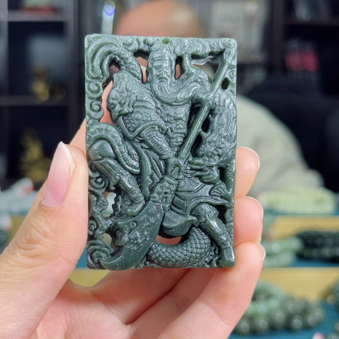 和田玉手链未镶嵌挂件纯天然新疆和田玉关公